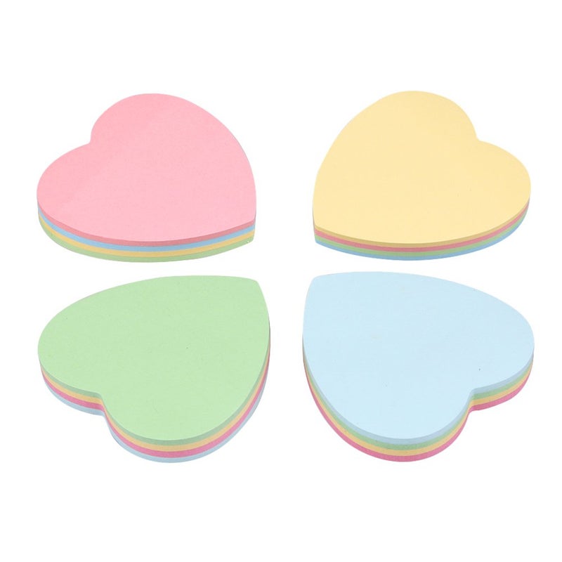 GTHER 4PCS Heart Shaped Sticky Notes, Colored Sticky Notes Pink Red Blue Cute Fun Love Self-Adhesive Note for Kids School Classroom Office College (Heart) - Image 4